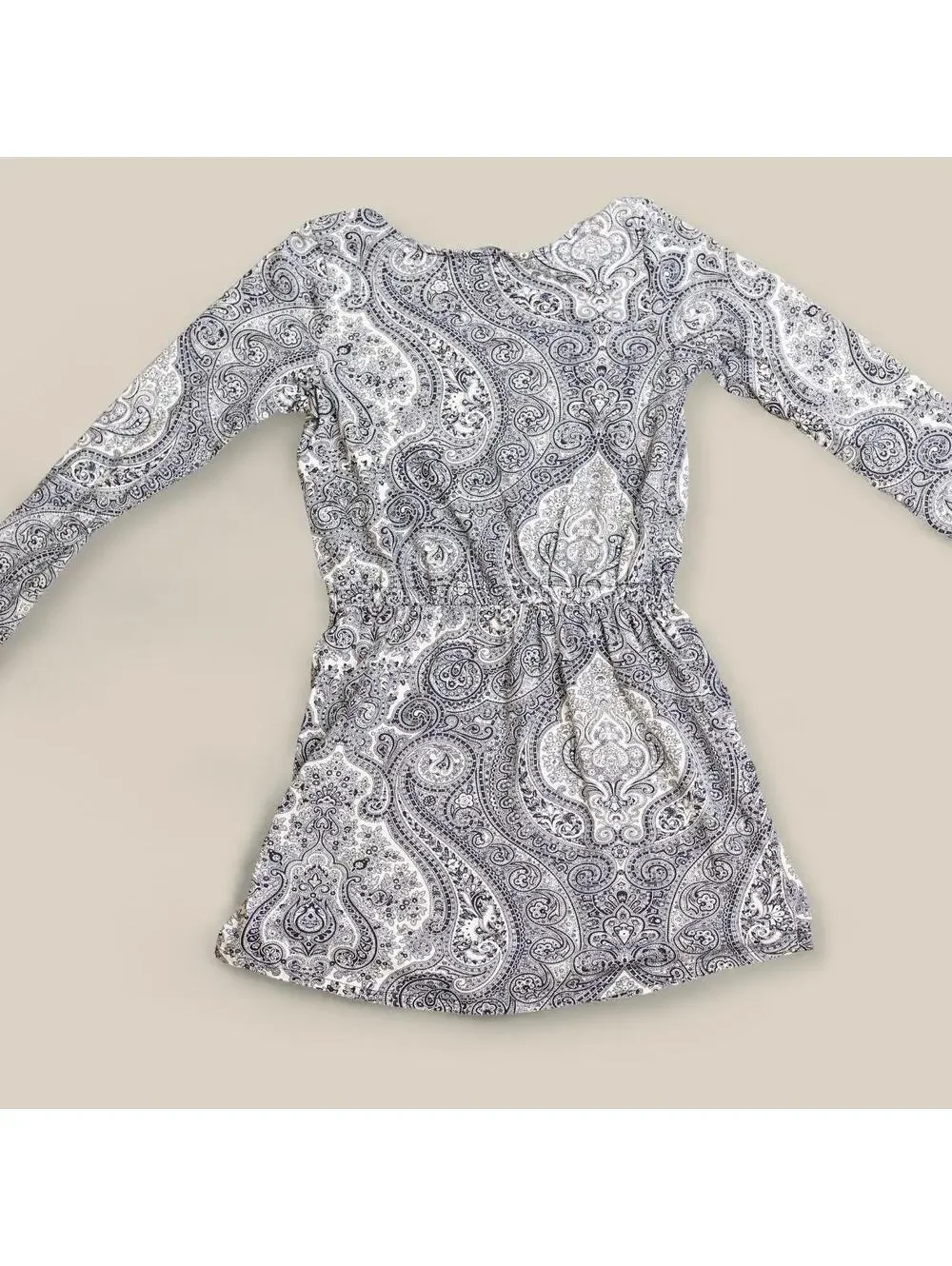 Ralph Lauren GIRLS navy and white paisley print dress